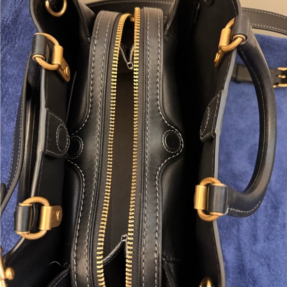 Coach Rogue 31 Black Leather Satchel with Gold Accents - Picture 5 of 9